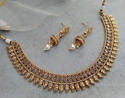 Gold necklace Set/ gold polki necklace Indian globalJewellery