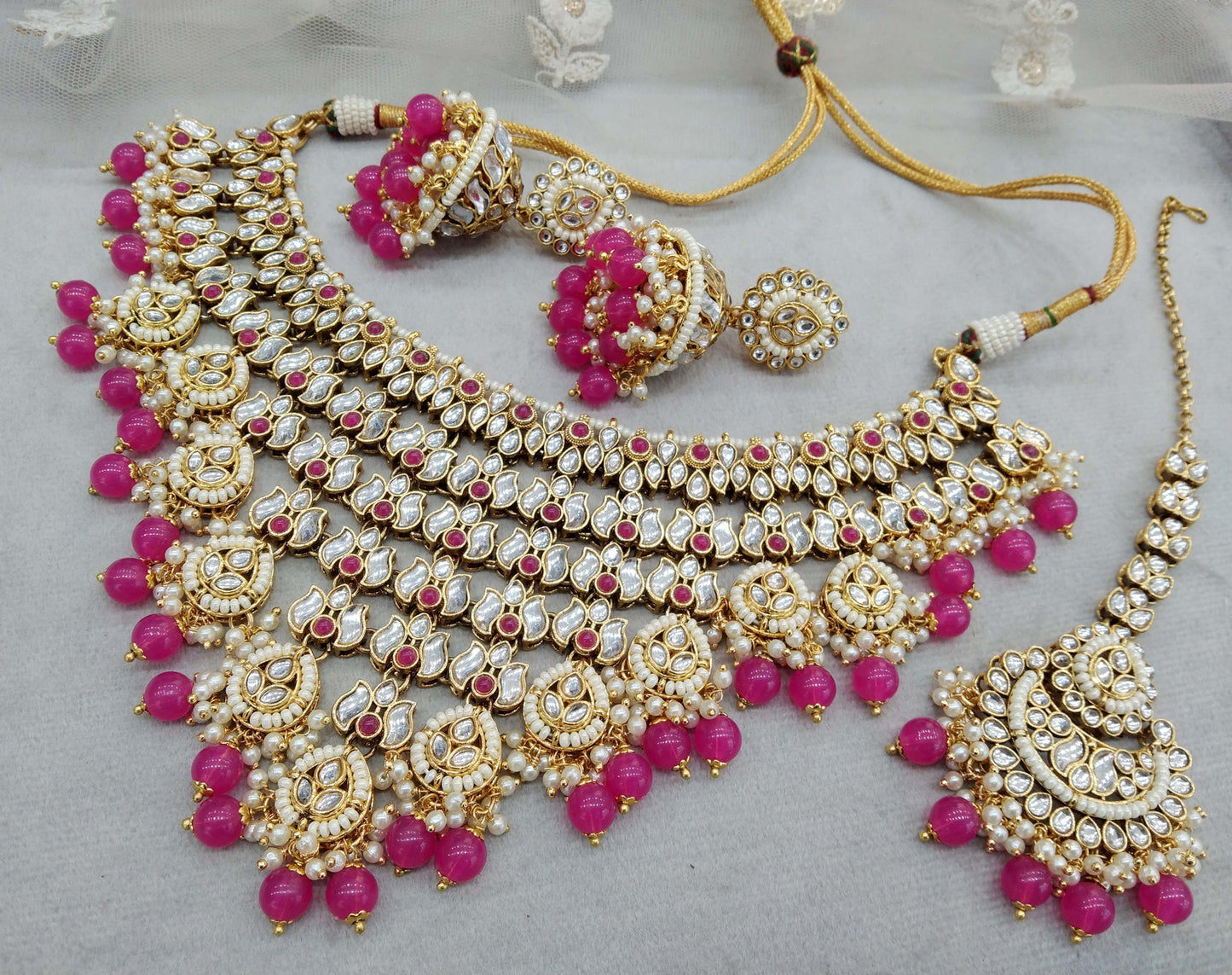 Gold rani kundan necklace Indian jewellery timi sets