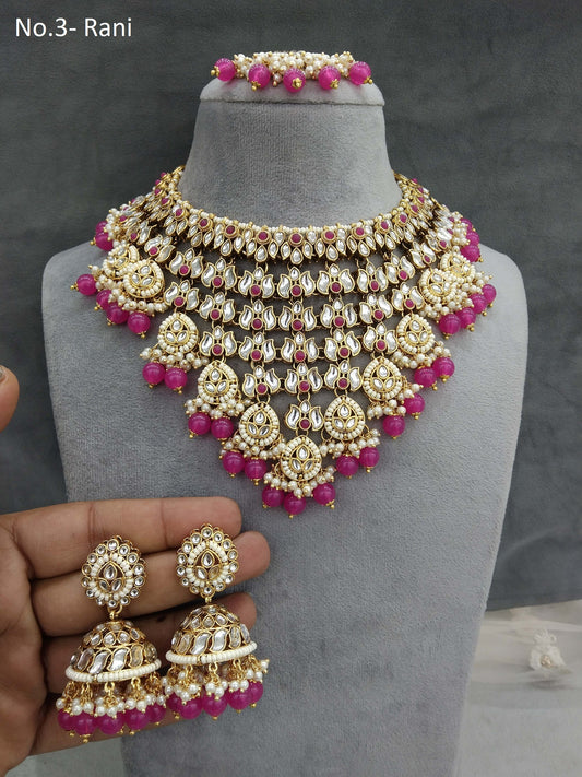 Gold Rani Kundan Halskette Indischer Schmuck Timi Sets