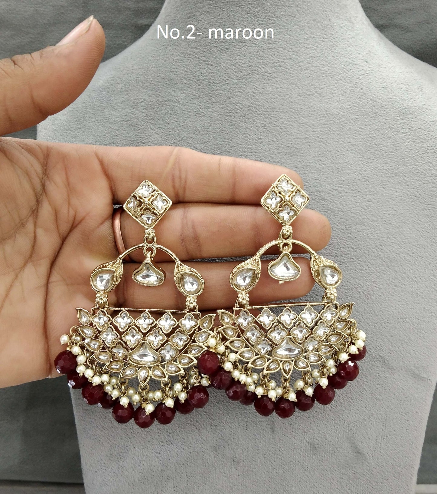 Indian Kundan Earrings Jewellery/Kundan Earrings/ bollywood Earrings tiger Set