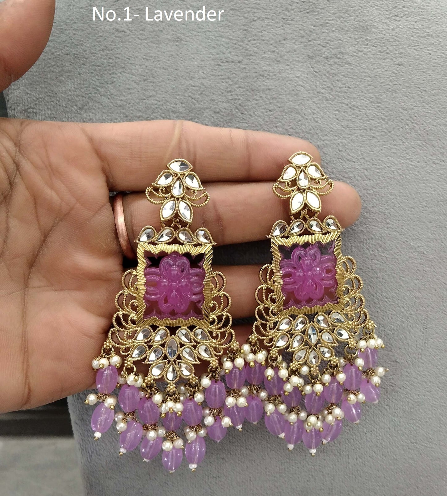 Indian Kundan Earrings Jewellery/mirror Kundan Earrings/ bollywood Earrings arzu Set