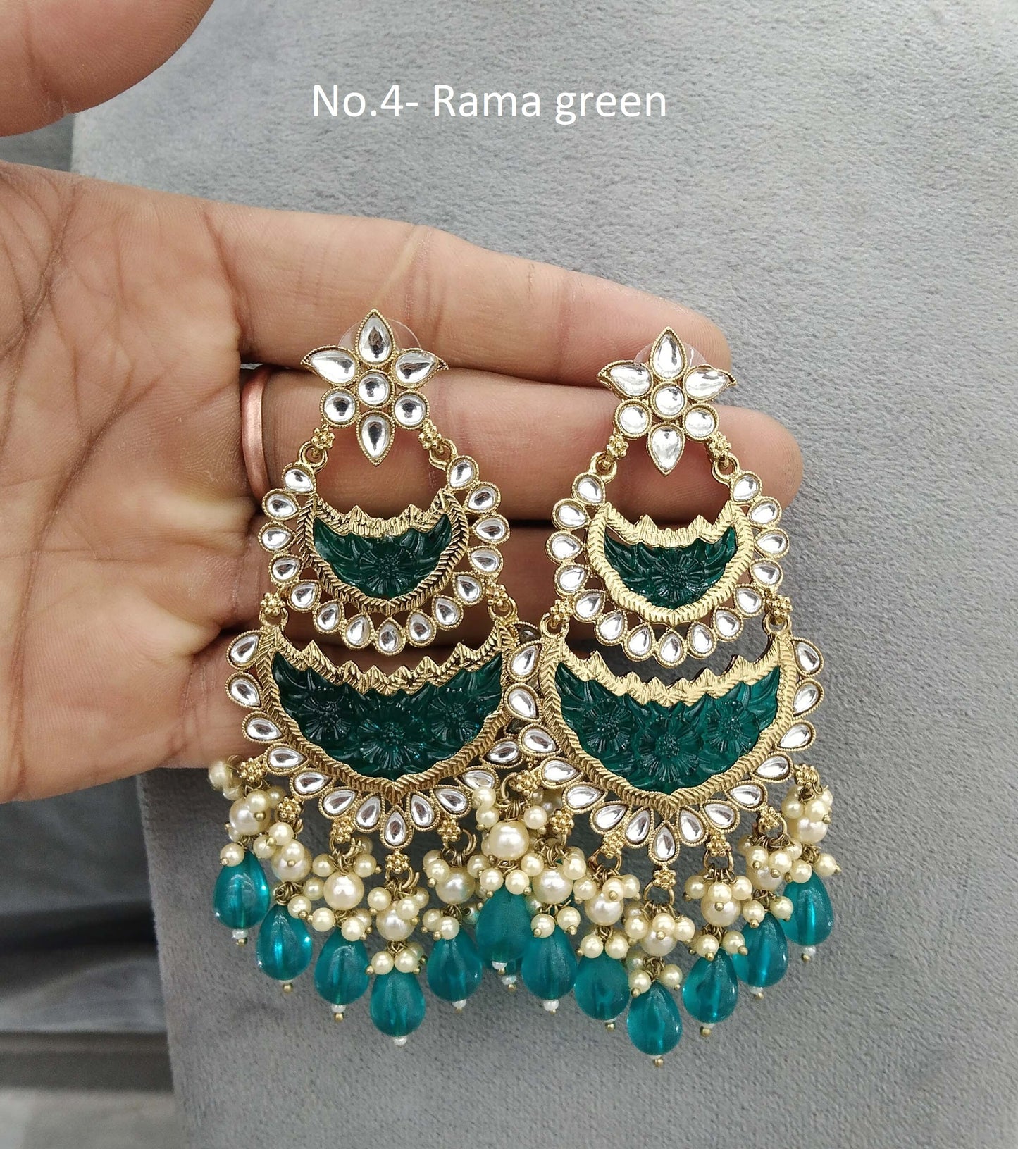 Indian Kundan Earrings Jewellery/mirror Kundan Earrings/ bollywood Earrings velli Set