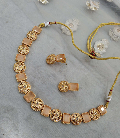 Gold necklace Jewellery Set/ gold yellow necklace Indian shweta Jewellery
