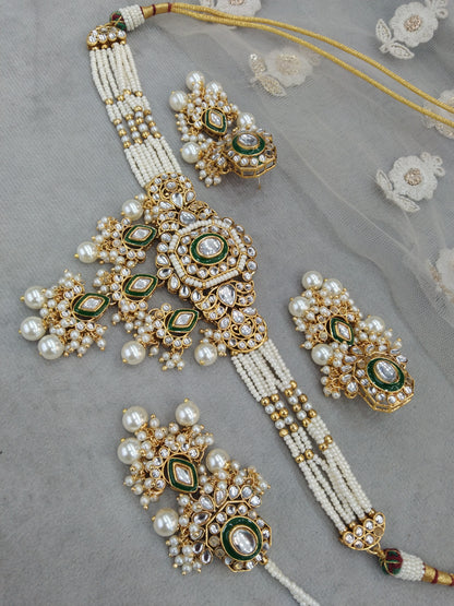 Ivory Indian  Jewellery Gold White Kundan Choker Set/ Kundan Choker Kundan Ciylo Set