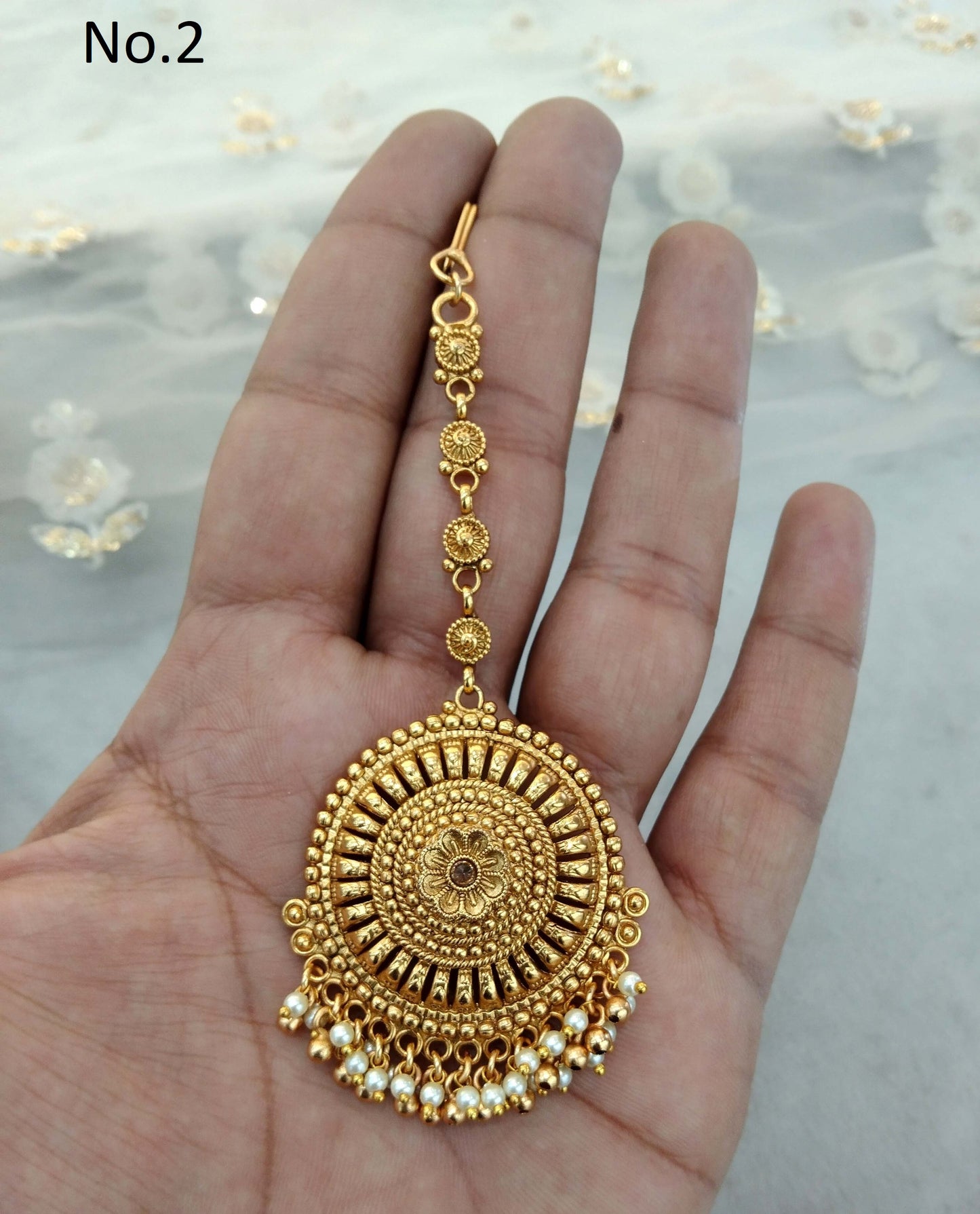 Gold polki Tika Tikka Jewellery Indian Headpiece Tikka toni Jewellery