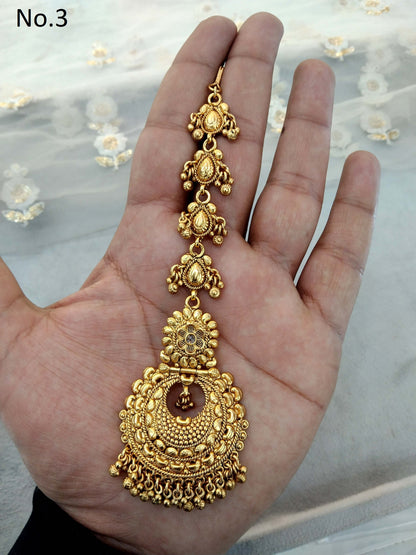 Gold polki Tika Tikka Jewellery Indian Headpiece Tikka toni Jewellery