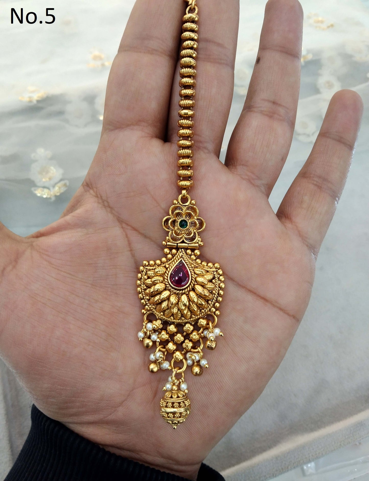 Gold polki Tika Tikka Jewellery Indian Headpiece Tikka toni Jewellery