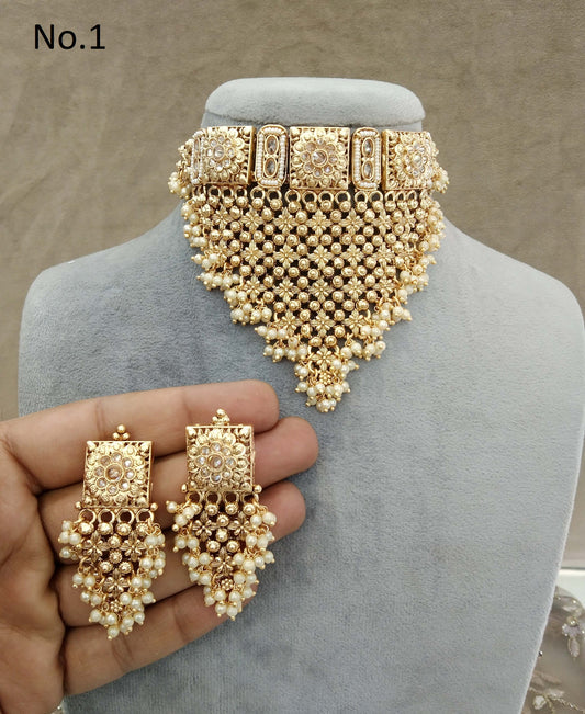 Choker Set / Indien Polki Kundan Choker Schmuckset / Indisches Levit Choker Set