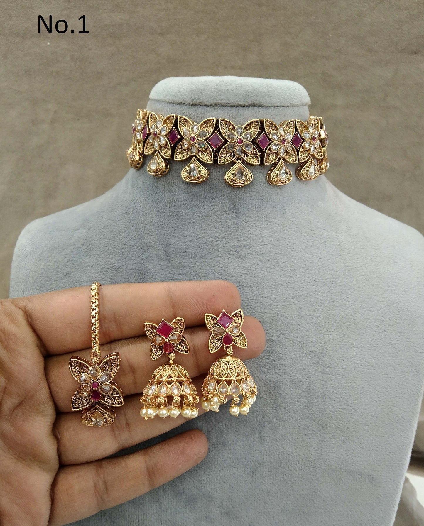Choker Set / India polki  choker Jewellery set/Indian levit choker set