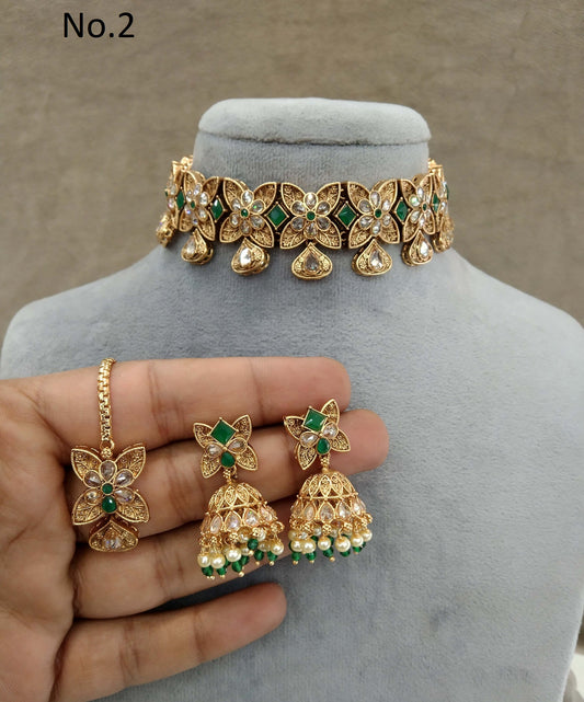 Choker Set / India polki  choker Jewellery set/Indian levit choker set