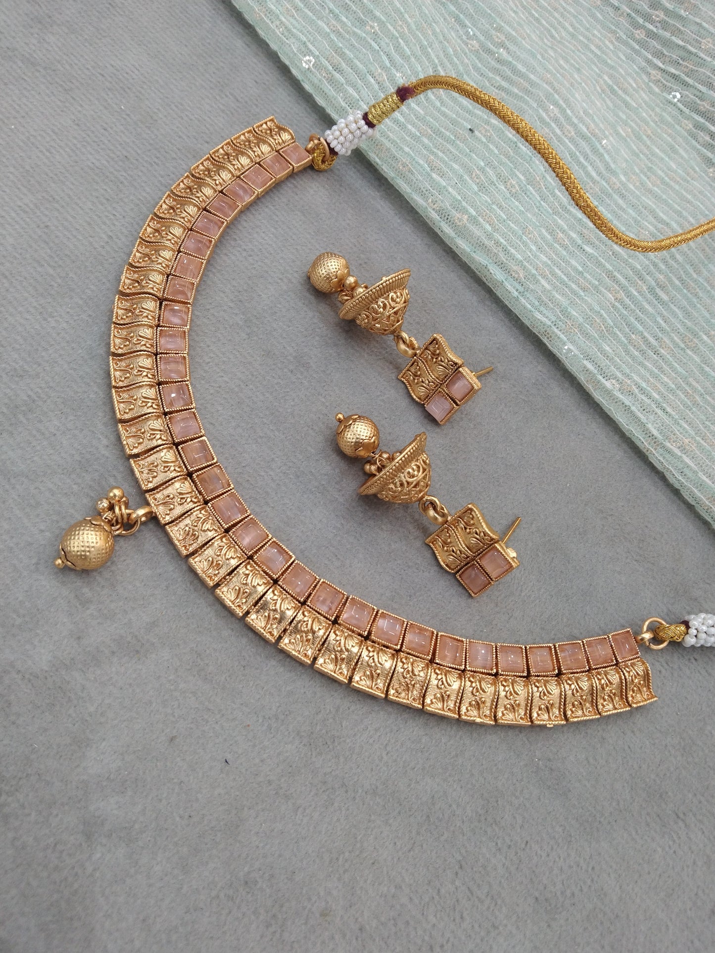 Gold polki Necklace set Indian siva Jewellery