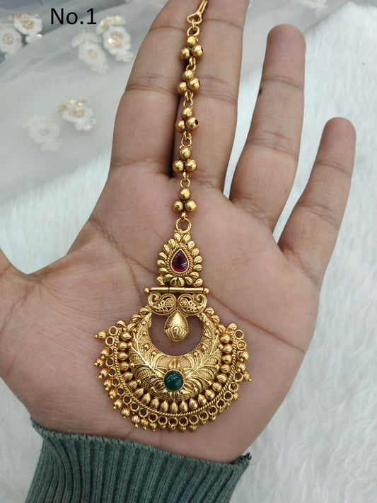 Gold Polki Tika Tikka Schmuck Indischer Kopfschmuck Tikka Toni Schmuck