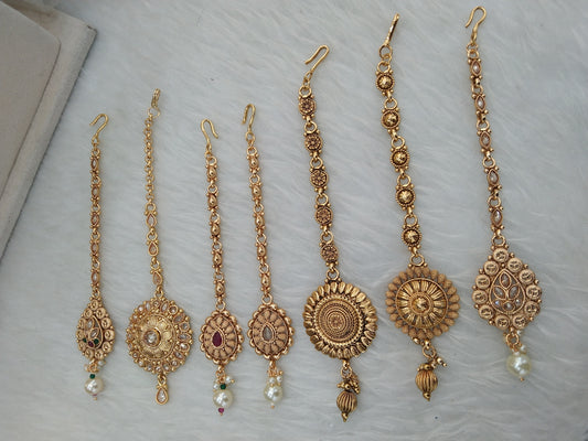 Gold Polki Tika Tikka Schmuck Indischer Kopfschmuck Tikka Toni Schmuck