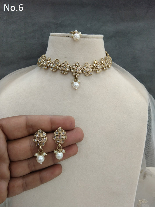 Antik Gold Halskette Set / Halskette Set Schmuckset / Brautjungfern Trenton Schmuck / Indisches Schmuckset