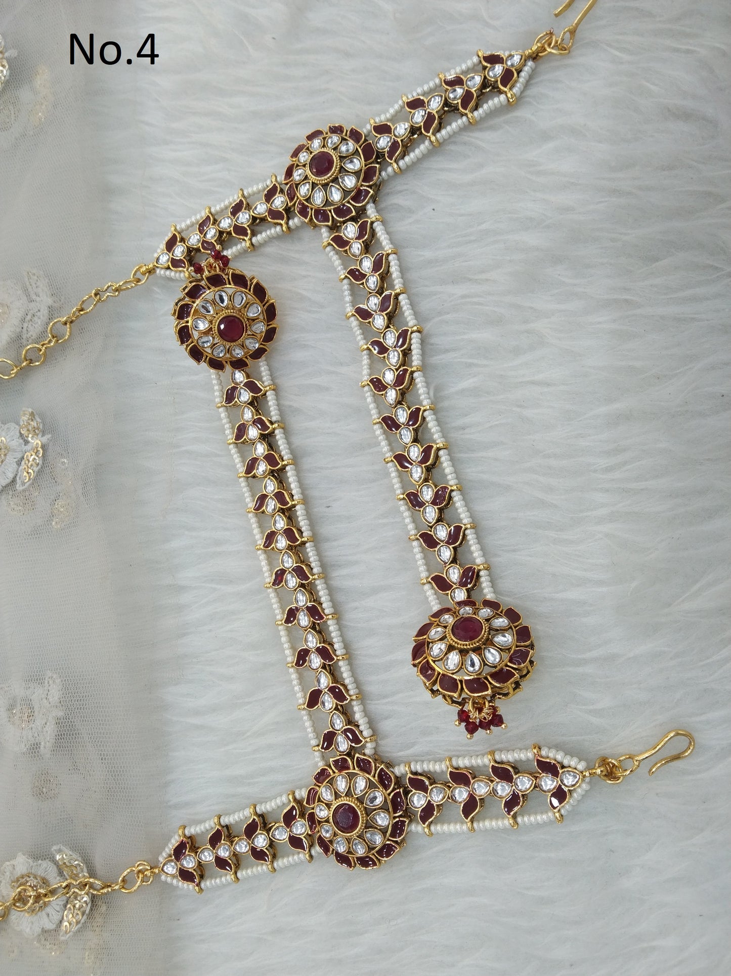 Indian Hand Bracelets  Jewellery/Gold Bridal Bracelet pair Finger ring Panja Bollywood Jewellery