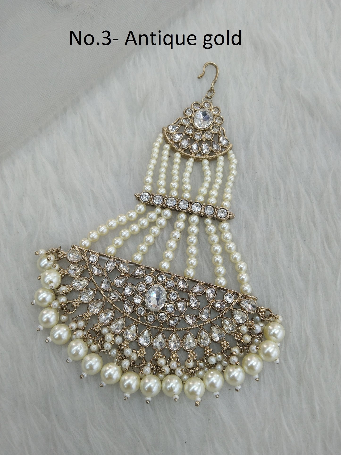 Gold finish Passa Jhumar Jhoomer Headpiece Bridal Passa/Hijab bika tilak Headpiece