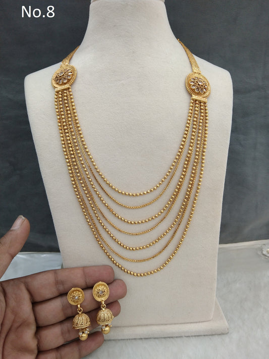 Gold Rani Haar Necklace Jewellery Set/ Indian Jewellery/Long Necklace rita set