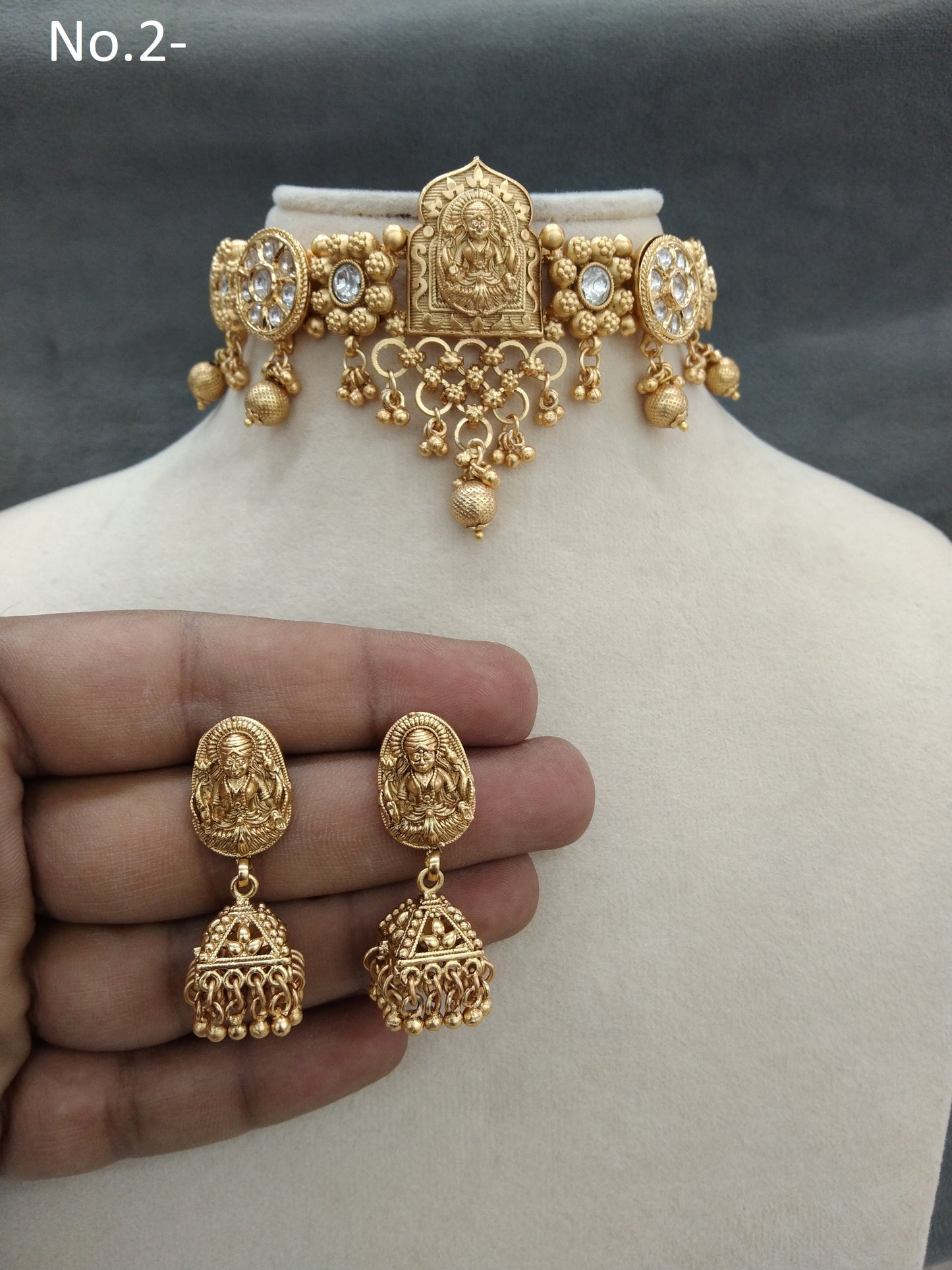 Gold Polki Kundan Choker Schmuckset/ Gold Choker Sites Set