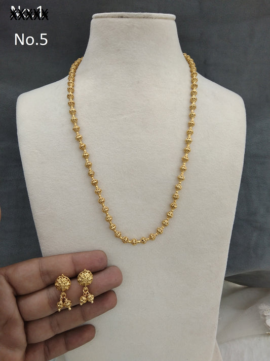 Gold long mala necklace Jewellery  Set/ Indian Jewellery/Long Necklace set