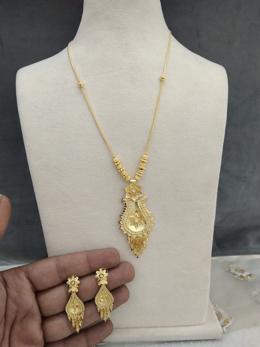 Gold Long necklace Jewellery Set/ 1 gram gold necklace set Indian selva Jewellery