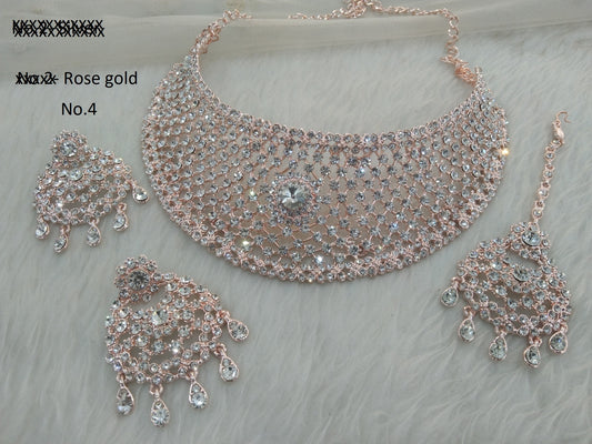 Rose gold choker Set/ Rose gold choker set Indian solo Jewellry