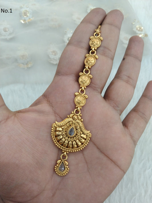 Gold Polki Tika Tikka Schmuck Indischer Kopfschmuck Tikka Toni Schmuck