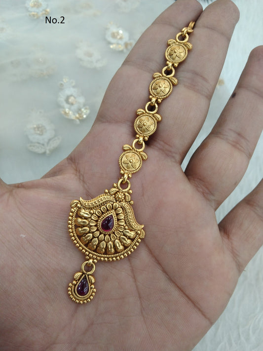 Gold Polki Tika Tikka Schmuck Indischer Kopfschmuck Tikka Toni Schmuck