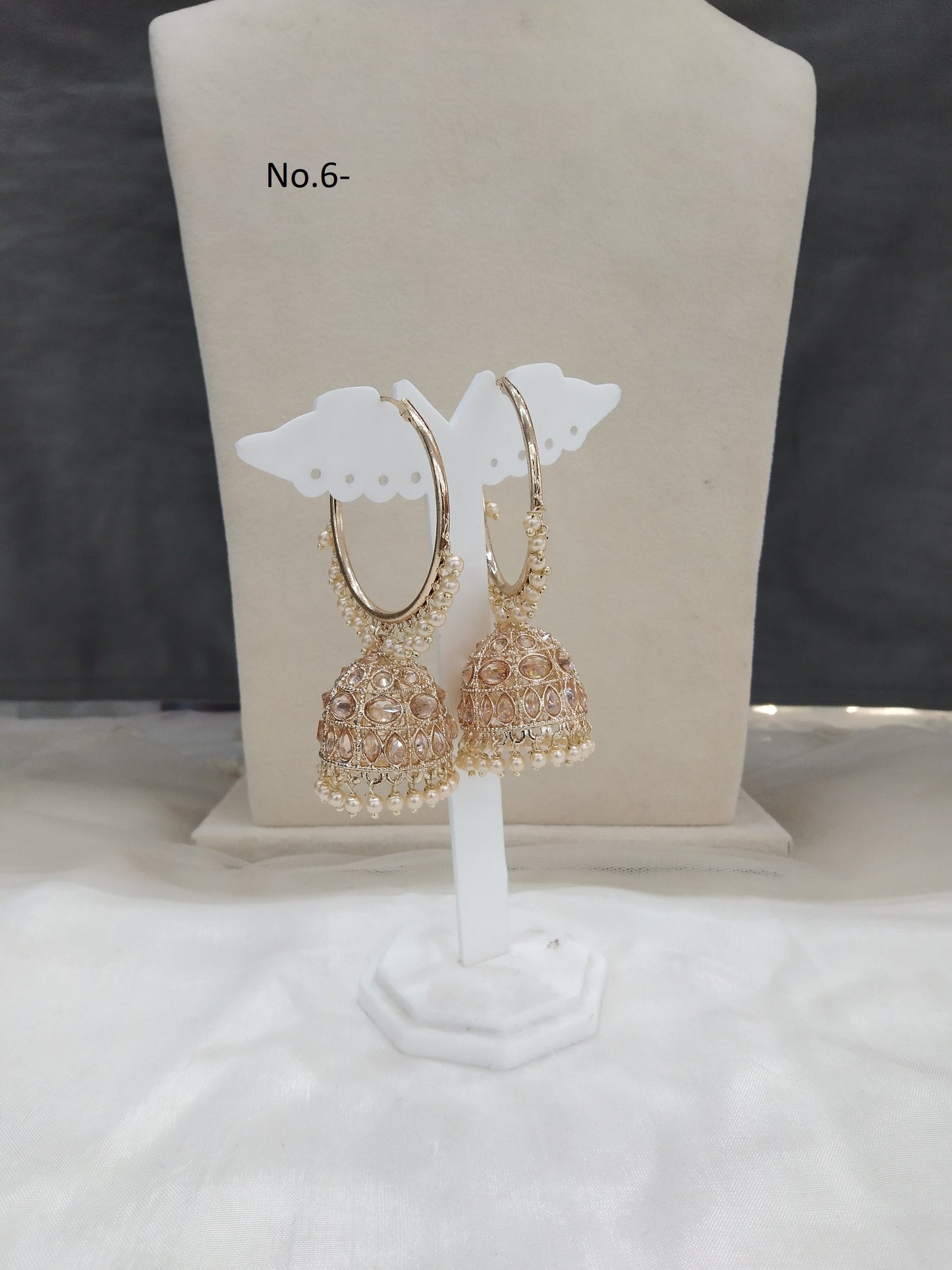 Indian balli jhumka hoop earrings jewellery/antique gold indian halli jhumka earrings