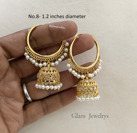 Jhumka Bali  Earrings/Bollywood Indian Jewelry Jewellery  Jhumka Set/Punjabi Muslim Balli Jhumki (Copy)