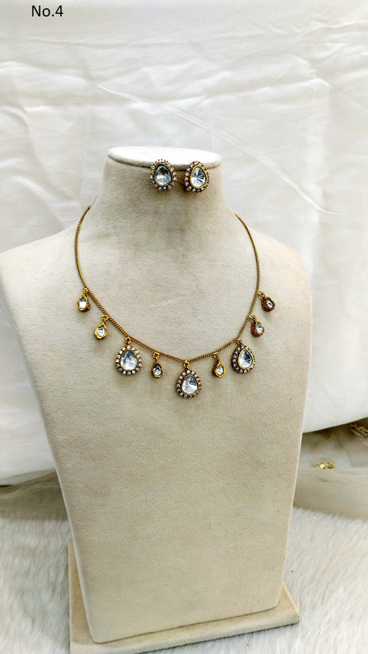 Pendant Necklace Moisanite Doublet Kundan Jewellery/ Indo Western Saira Jewellery