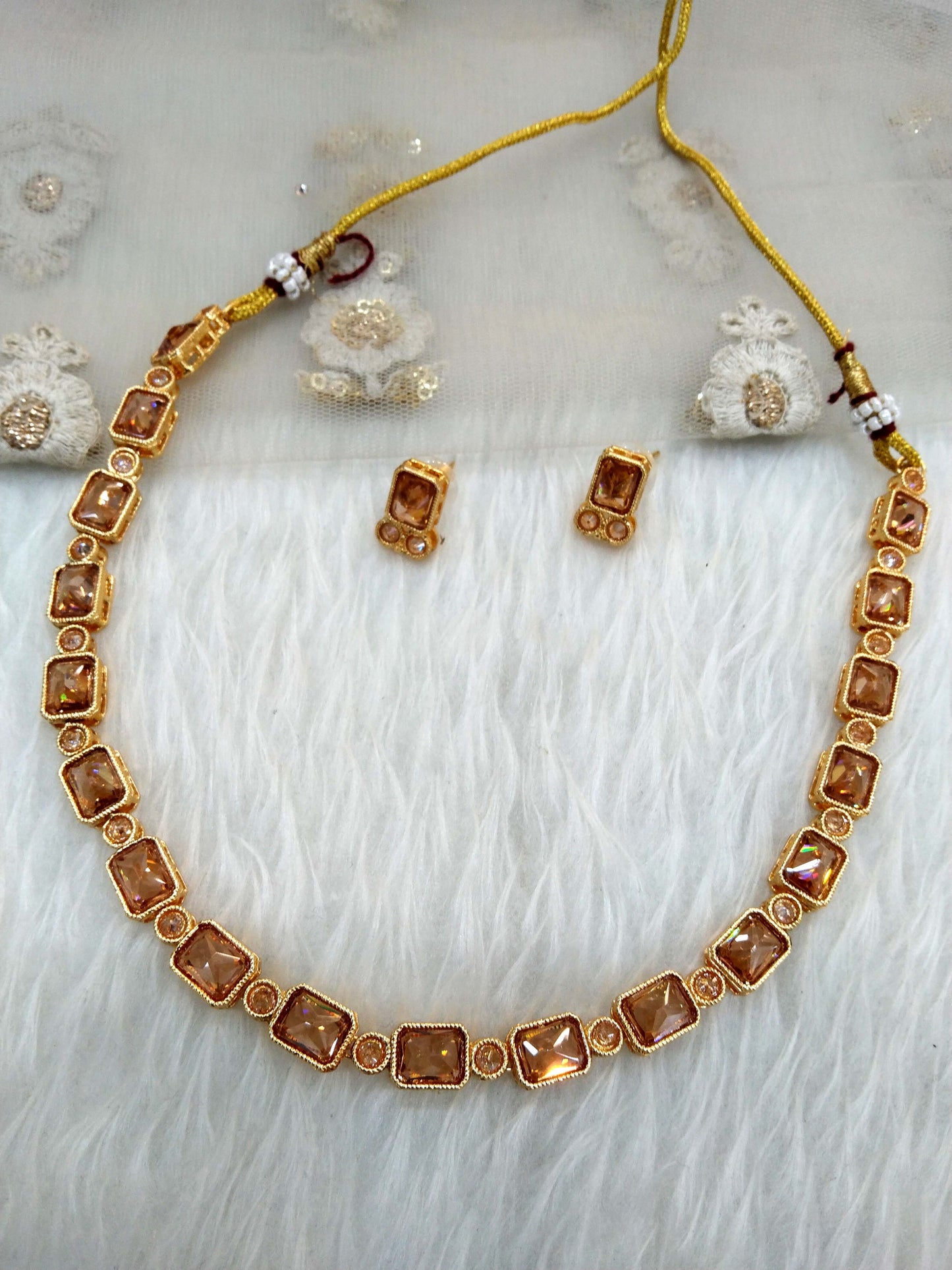 Antique Gold  Necklace Jewellery Set/gold  Indian Bridal  Wedding pooja Jewellery