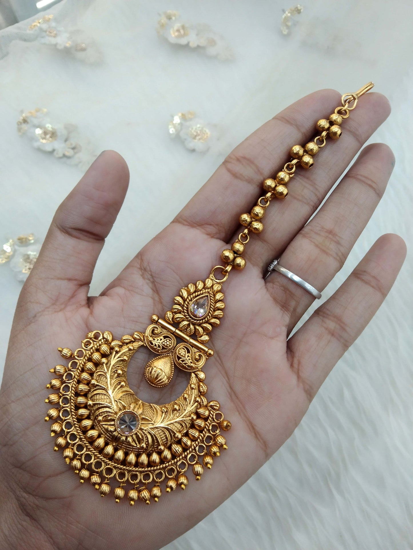 Gold polki Tika Tikka Jewellery Indian Headpiece  toni Jewellery