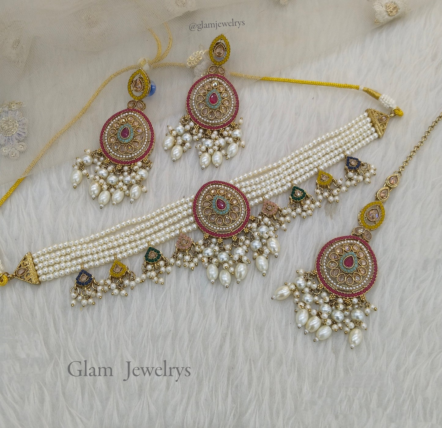 Multi color choker Set/ Indian choker raman Jewellery