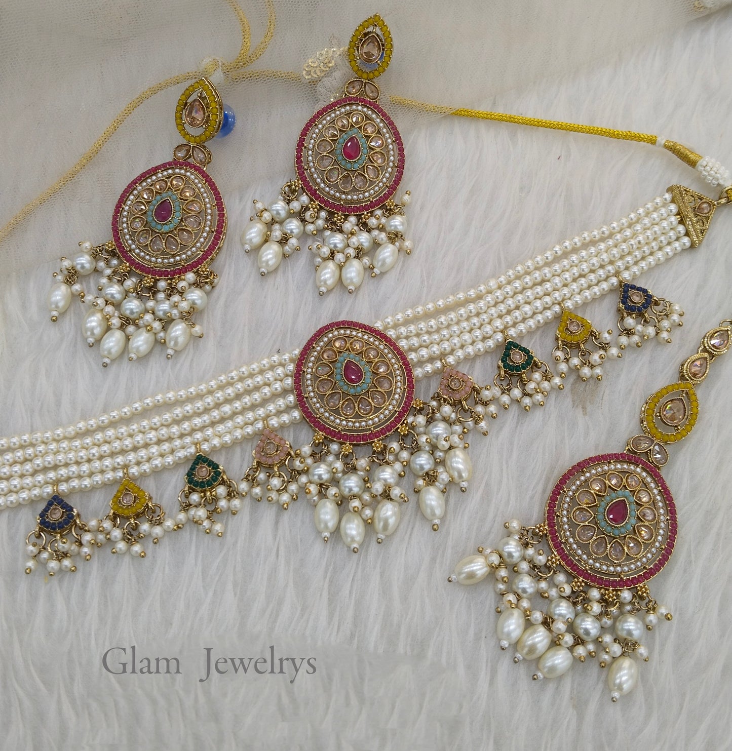 Multi color choker Set/ Indian choker raman Jewellery
