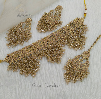Choker Set Indian Antique gold Choker Siraj Jewellery