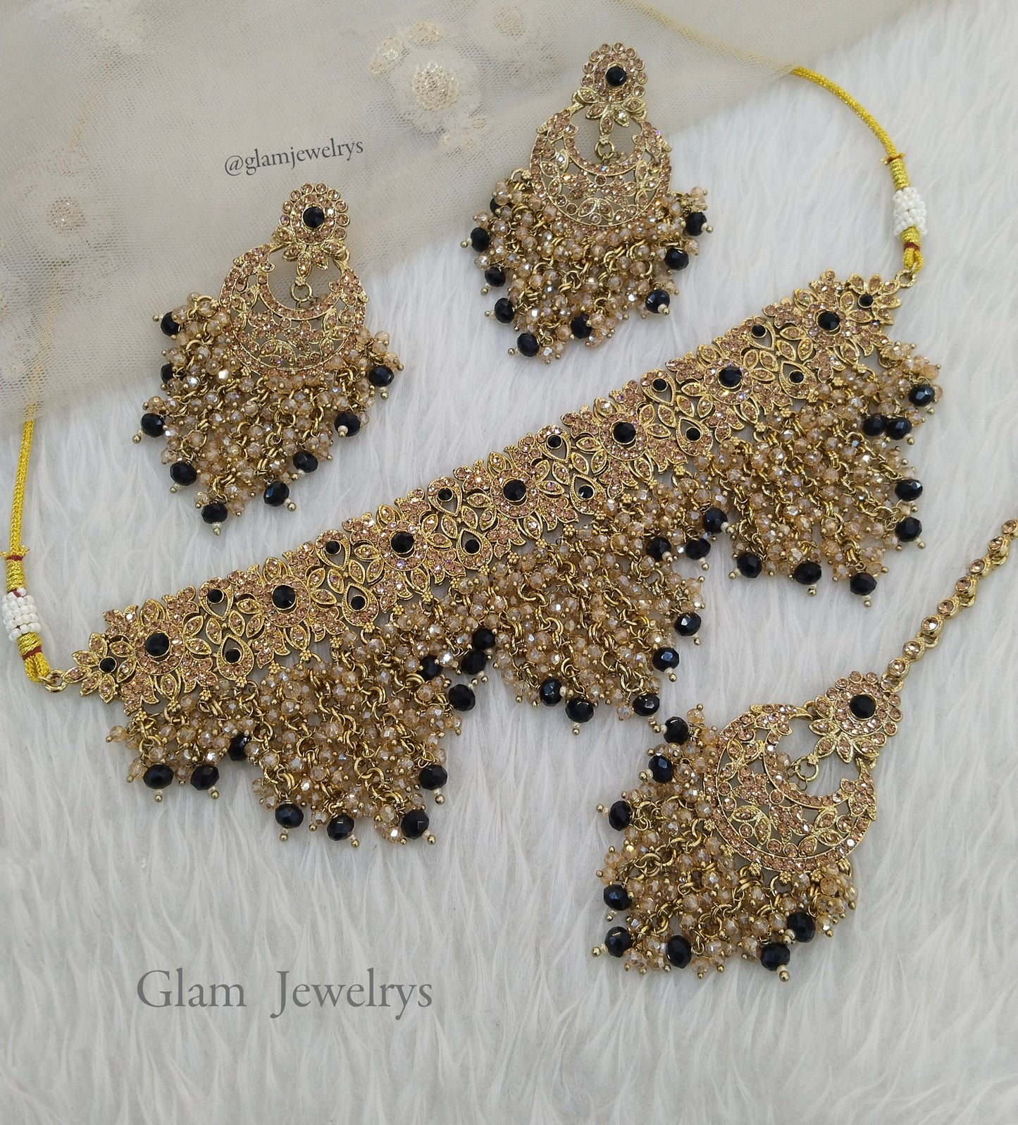Black Choker Set Indian Choker Siraj Jewellery