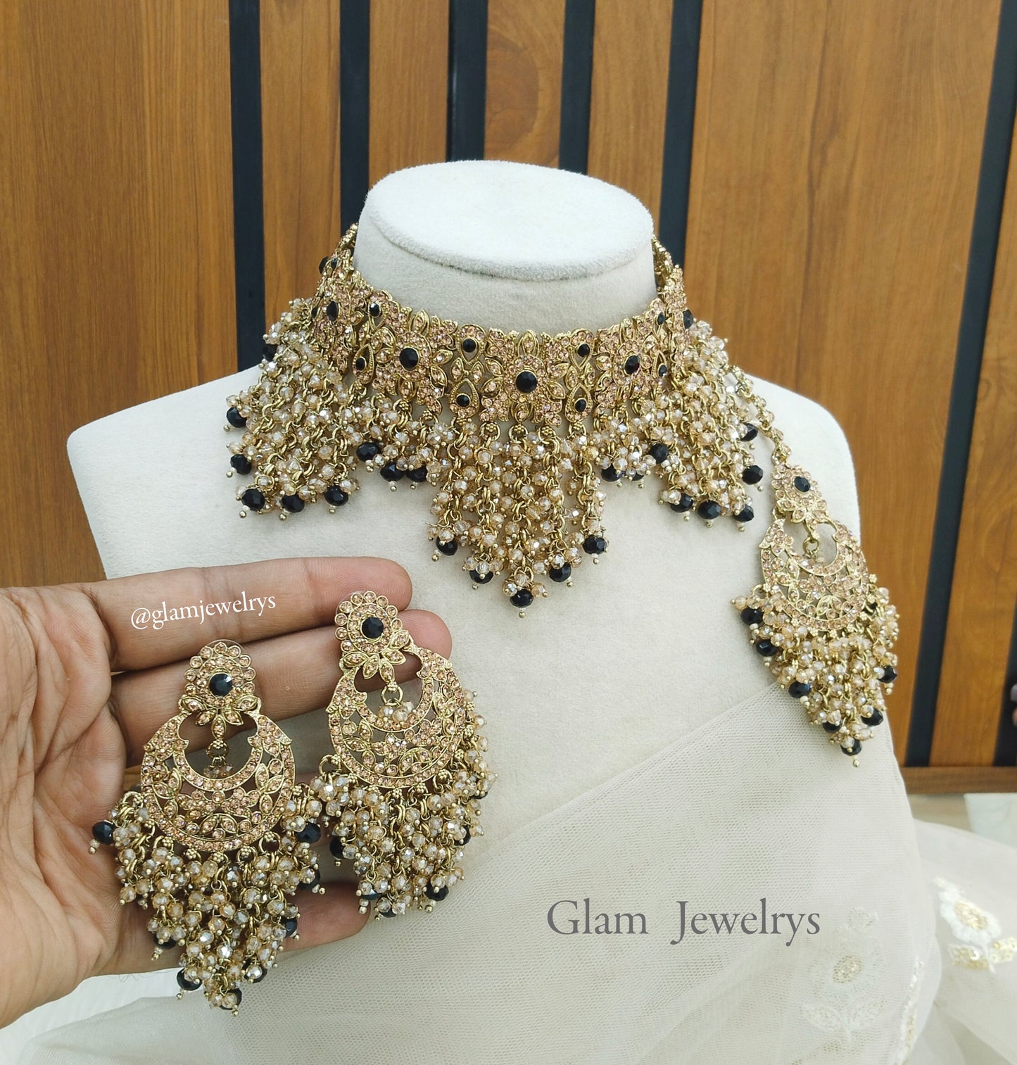 Black Choker Set Indian Choker Siraj Jewellery