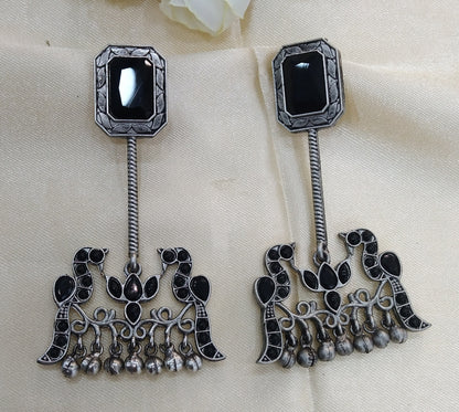 BLack Oxidized Metal Shweta Bollywood Earrings Jewellery