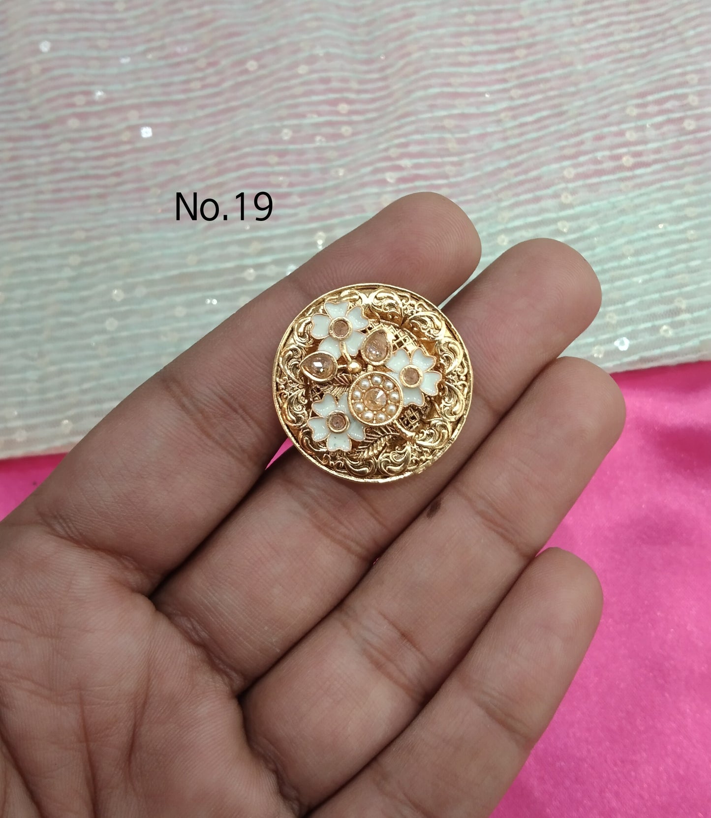 Gold Cocktail Indian Finger Rings