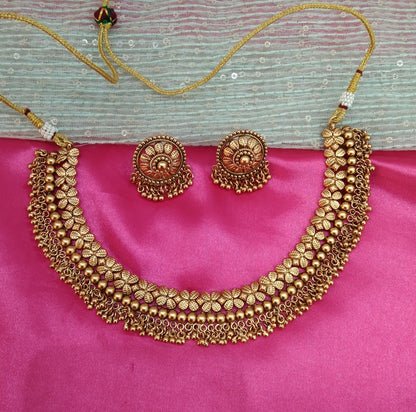 Gold Polki Necklace Indian Jewellery Delta Set