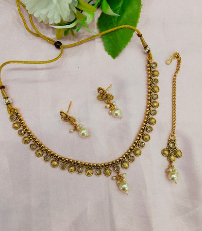 Gold Polki Necklace Indian Jewellery Studio Set