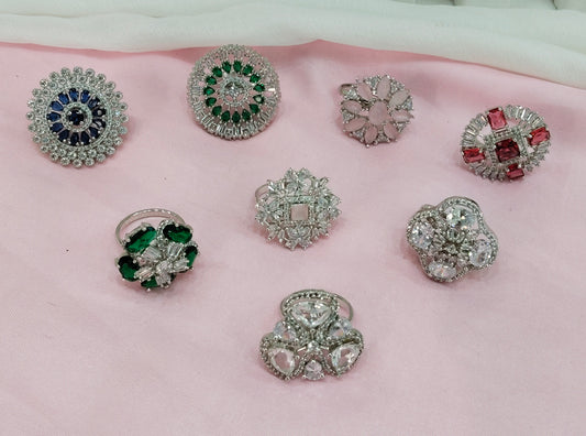 CZ American Diamond Adjustable Indian Finger Rings