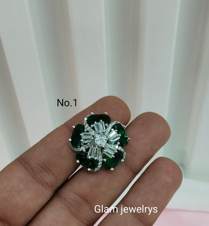 CZ American Diamond Adjustable Indian Finger Rings