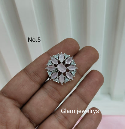 CZ American Diamond Adjustable Indian Finger Rings