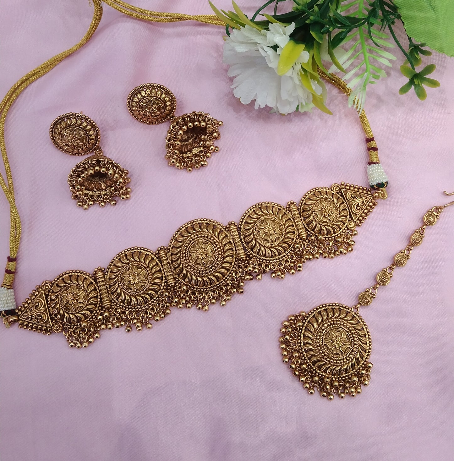 Gold Polki Choker Indian Jewellery Jannvi Set