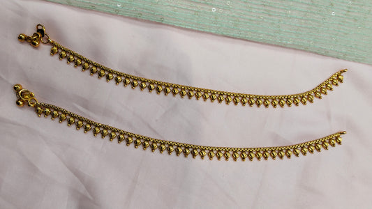 Gold Polki Anklets Jhanjar Payal Indian Jewellery Prince Set
