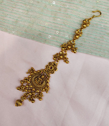 Gold polki Tikka Jewellery  Headpiece Gurpiar Set