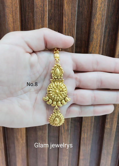 Gold polki Tikka Jewellery  Headpiece Gurpiar Set