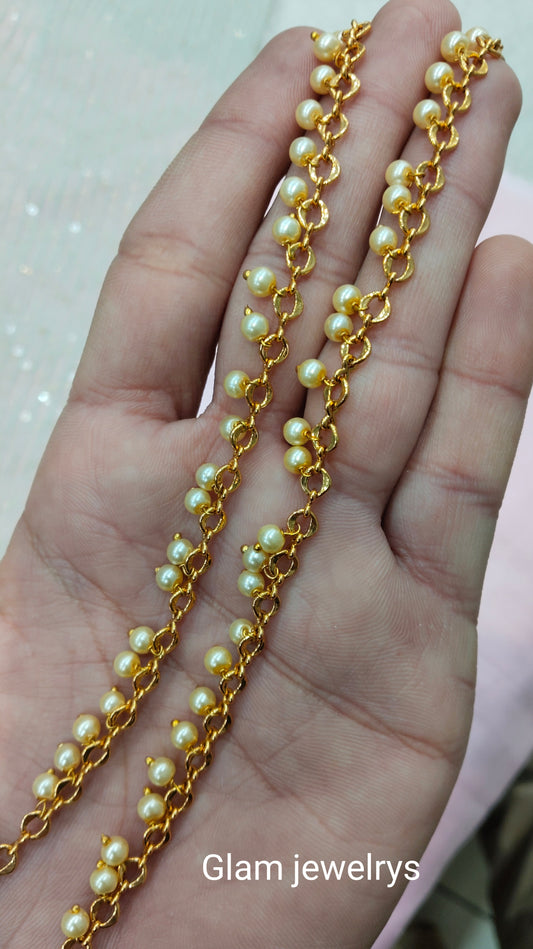 Gold Polki Anklets Jhanjar Payal Indian Jewellery Prince Set