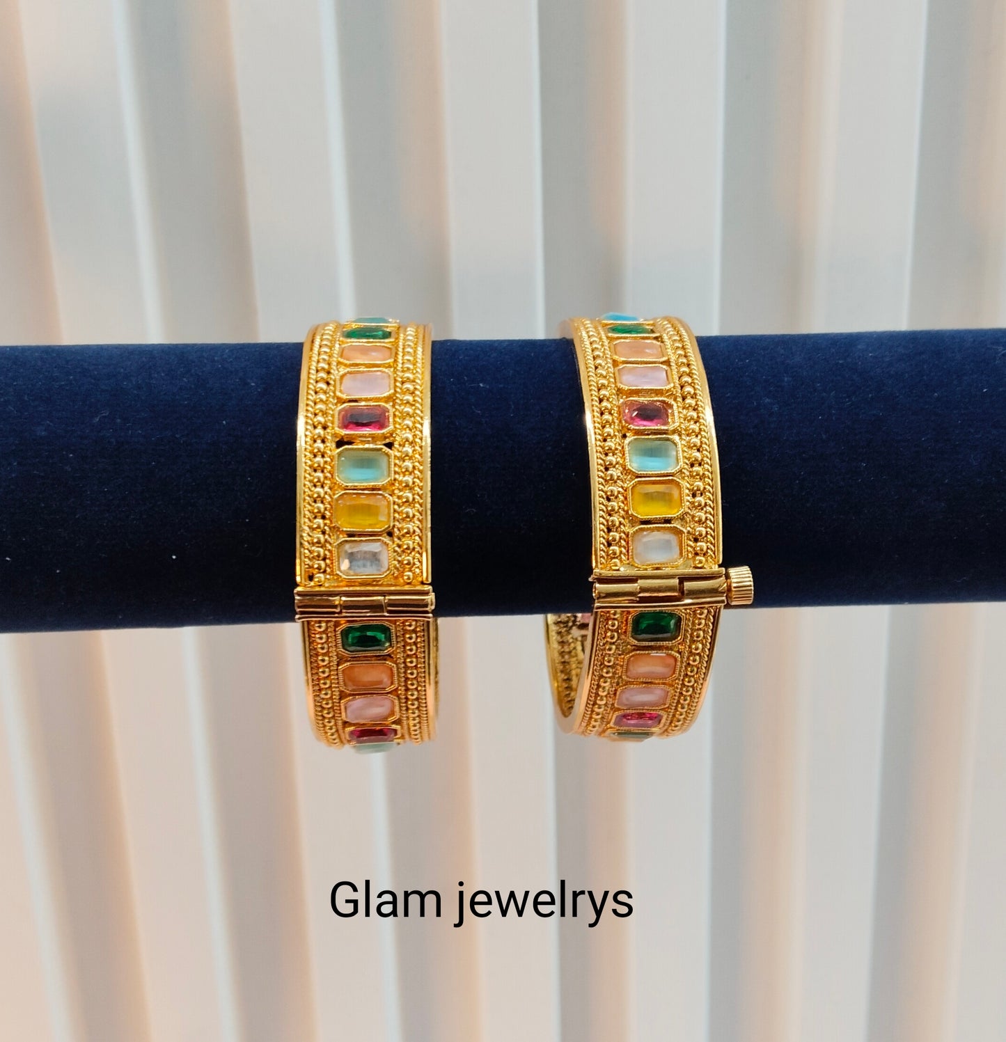 2.6 Size Indian bangles jewelry /Traditional bollywood jewelry/ Multi Color gold bangles